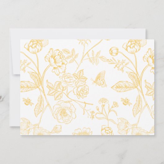 Invitation Elegant Gold Chinoiserie QR Code Mariage RSVP (Dos)