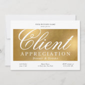 Invitation Elégant Gold Client Appréciation Dîner d'affaires (Devant)