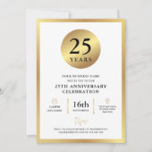 Invitation Elegant Gold Company Événement Anniversaire d'affa (Devant)