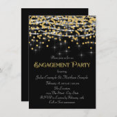 Invitation Élégant Gold Confetti (Devant / Derrière)