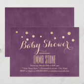Invitation Elégant Gold Confetti Dots Baby shower moderne (Devant / Derrière)