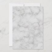 Invitation Elégant Gold Cross Boy Marbre blanc bleu Baptême (Dos)