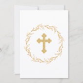 Invitation Elégant Gold Cross Christening (Dos)
