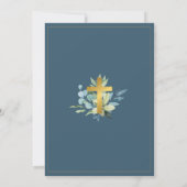 Invitation Elégant Gold Cross Christening (Dos)