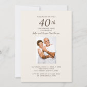 Invitation Elegant Gold Damask 40th Mariage Anniversary Photo (Devant)