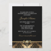 Invitation Elegant Gold Damask Cinquante et Fabulous Invitati (Dos)