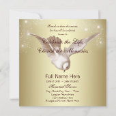 Invitation Elégant Gold Dove En Mémoire Amoureuse (Devant)