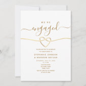 Invitation Elegant Gold Engagement Party (Devant)