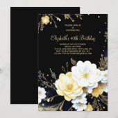 Invitation Elégant Gold et Black en ligne 40e anniversaire (Devant / Derrière)