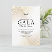Invitation Élégant Gold et White Gala Charity Event (Debout devant)