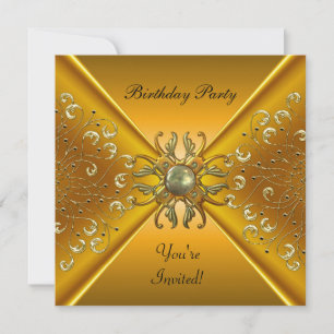 Invitation Elegant Gold fête d'anniversaire