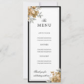 Invitation Elegant Gold Floral 60th Birthday Program Menu (Dos)