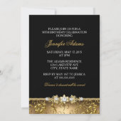 Invitation Elégant Gold Floral Swirl Cinquante et fabuleux (Dos)