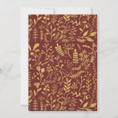 Invitation Elégant Gold Floral Wreath Dîner de la fête des mè (Dos)