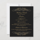 Invitation Elegant Gold Flourish Mariage damassé Détails (Devant)