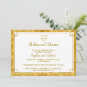 Invitation Elégant Gold Foil Coeur RÉPÉTITION DÎNER Invitatio (Debout devant)