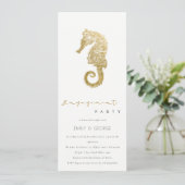 INVITATION ELÉGANT GOLD FOIL NAVY SEAHORSE ENGAGEMENT PARTI (Debout devant)