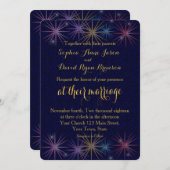 Invitation Elégant Gold Foil Parties scintillant bleu Faire-p (Devant / Derrière)