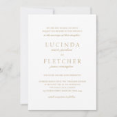 Invitation Élégant Gold Formal tout en un Mariage de code QR (Devant)