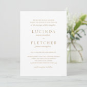 Invitation Élégant Gold Formal tout en un Mariage de code QR (Debout devant)