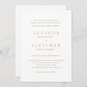 Invitation Élégant Gold Formal tout en un Mariage de code QR (Devant / Derrière)