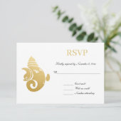Invitation Elegant Gold Ganapati | Réponse Mariage Indien (Debout devant)