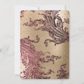 Invitation Elégant Gold Glam Burgundy Hearts Mariage (Dos)