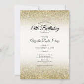 Invitation Elegant Gold Glitter 18th Birthday Debut (Devant)