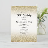 Invitation Elegant Gold Glitter 18th Birthday Debut (Debout devant)
