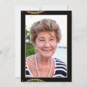 Invitation Elegant Gold Glitter Birthday 80th with Ballons (Dos)