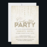 Invitation Elégant Gold Goodbye 30s 40th Birthday Party<br><div class="desc">Cet élégant design d'invitation de la fête d'anniversaire de 40e par The Spotted Olive™ présente un arrière - plan en or doux avec une image de gemmes scintillants qui descend du haut et les mots "Goodbye 30s Party" stylisés avec le mot "Party" rempli d'une image de parties scintillant en or....</div>