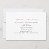 Invitation Élégant Gold Graduate Typographie 2025 Graduation (Dos)