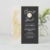 Invitation Elegant Gold Grey Cheers to 50 Years Birthday (Debout devant)