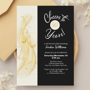 Invitation Elégant Gold Grey encourage à 50 ans Anniversaire