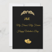 Invitation Elegant Gold Heart & Black Gradient Personalized V (Devant)