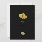 Invitation Elegant Gold Heart & Black Gradient Personalized V (Dos)