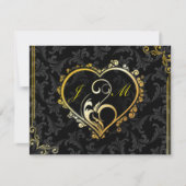 Invitation Elegant Gold Heart Monogram Engagement Party Invit (Devant)