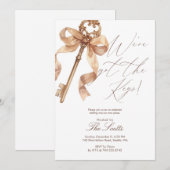 Invitation Elegant Gold Key We Got The Keys Housewarming (Devant / Derrière)