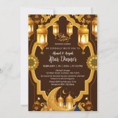 Invitation Elegant Gold Lantern & Crescent Moon Ramadan Iftar (Devant)
