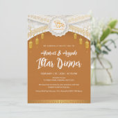 Invitation Elegant Gold Lantern Islamic Pattern Ramadan iftar (Debout devant)