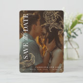 Invitation Elegant Gold Leaf Botanical Photo Enregistrer la d (Debout devant)