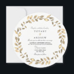 Invitation Elégant Gold Leave Wreath Modern Wedding Invitatio<br><div class="desc">Elegant Gold Leave Wreath Modern Wedding Invitation Collection Matching dans Niche and Nest store.</div>