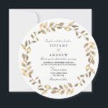 Invitation Elégant Gold Leave Wreath Modern Wedding Invitatio<br><div class="desc">Elegant Gold Leave Wreath Modern Wedding Invitation Collection Matching dans Niche and Nest store.</div>