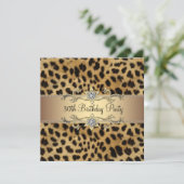 Invitation Elégant Gold Leopard 30e fête d'anniversaire (Debout devant)