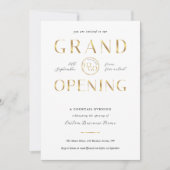 Invitation Elegant Gold Logo Business Grand Opening Modern (Devant)