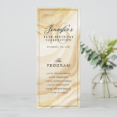 Invitation Elegant Gold Marble 16th Birthday Program Menu  (Debout devant)