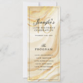 Invitation Elegant Gold Marble 16th Birthday Program Menu  (Devant)