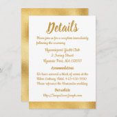 Invitation Elegant Gold Mariage Directions Détails Glam (Devant / Derrière)
