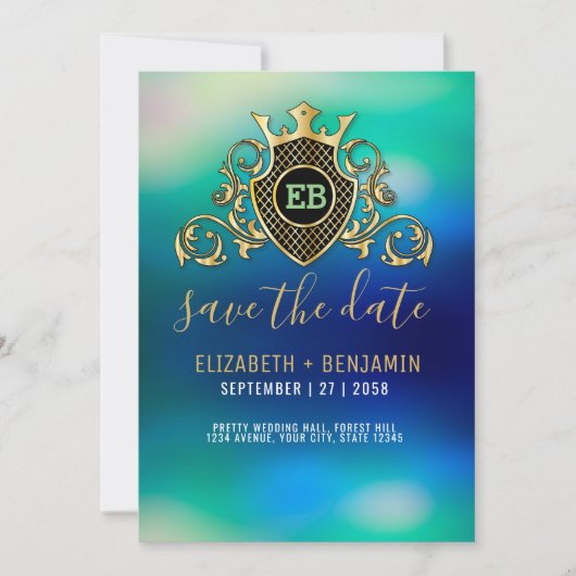 Invitation Elegant Gold Monogram (Devant)