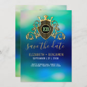 Invitation Elegant Gold Monogram (Devant / Derrière)